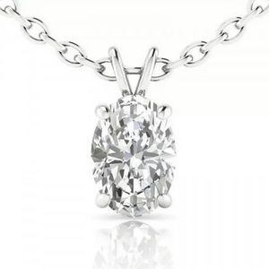 Oval Cut Cubic Zirconia Gifts Necklaces Pendant Luxury 925 Silver Women Jewelry
